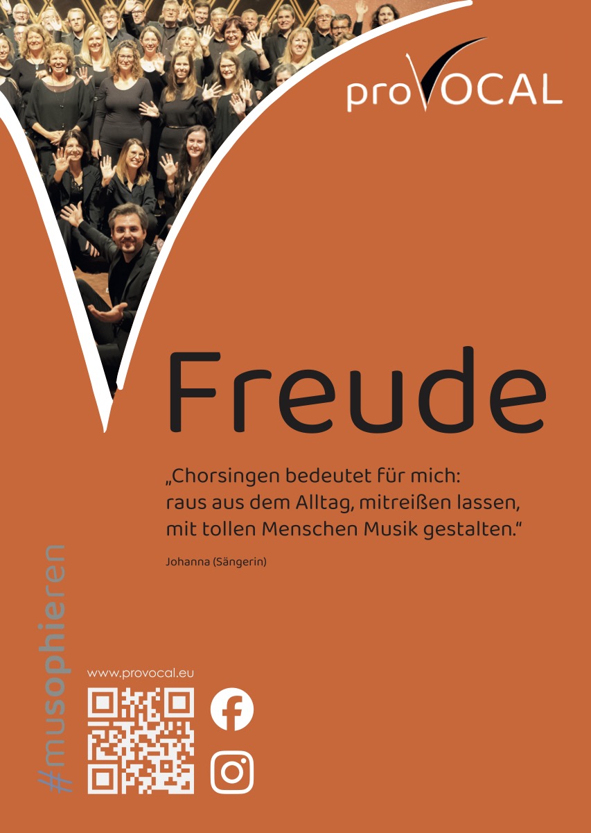 Sin(g)voll mit Freude! als ProjektSängerIn im Chor mit einem Abschlussevent